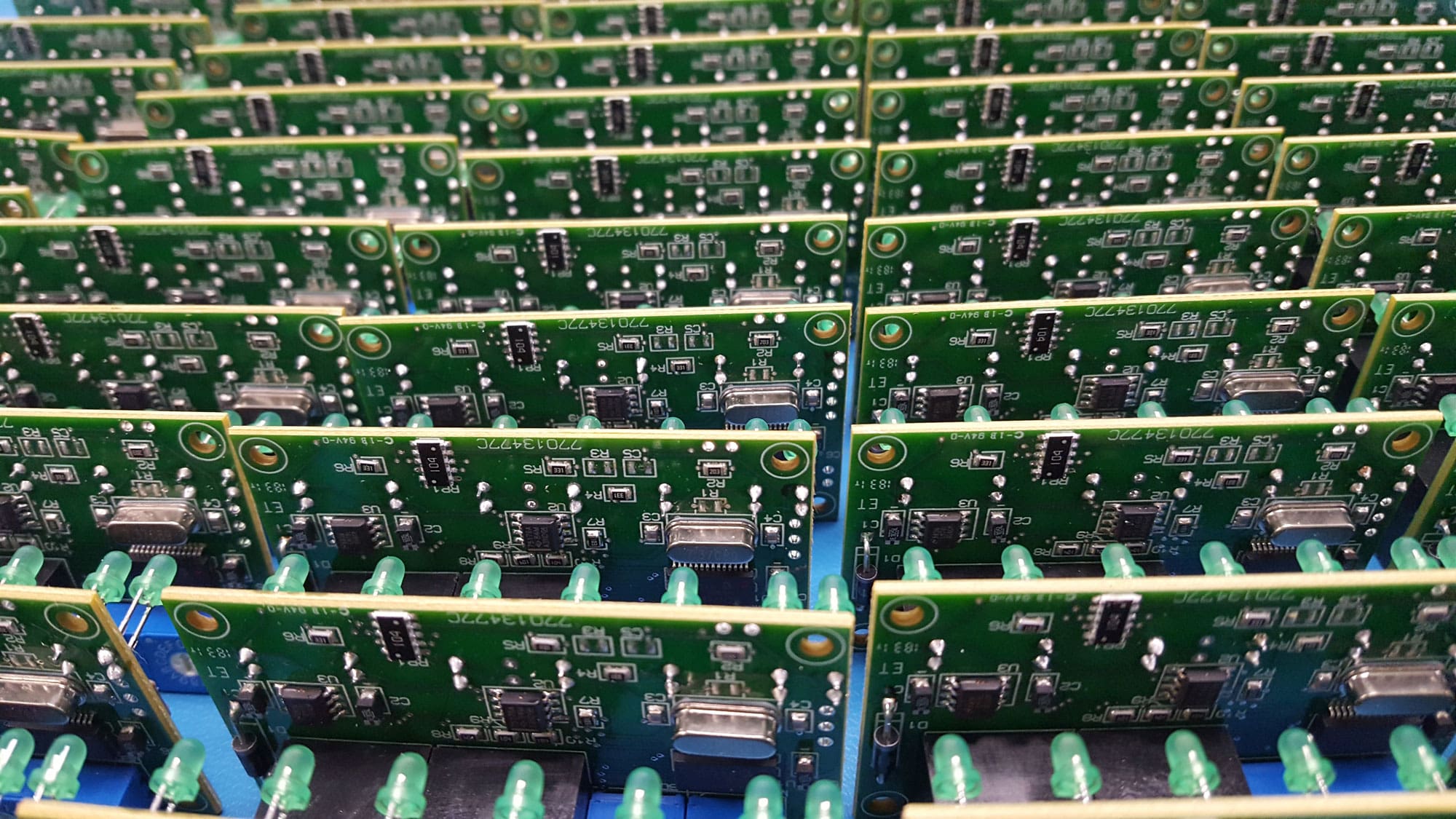Rows of Electronic Circuit Boards